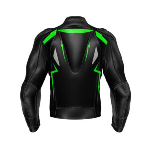 Custom Black And Green Motorcycle Racing Leather Jacket