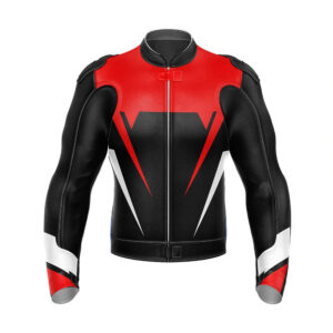 Custom Black And Red Motorcycle Racing Leather Jacket