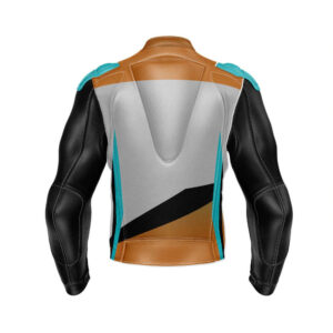Custom Gray And Brown Motorcycle Racing Leather Jacket