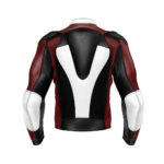 Custom White And Maroon Motorcycle Leather Jacket