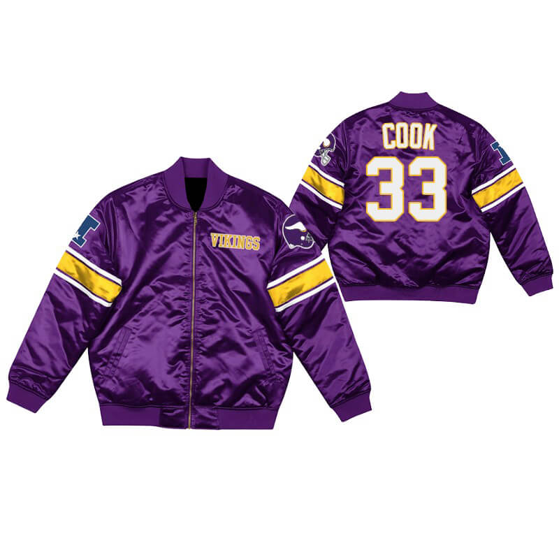 Dalvin Cook Minnesota Vikings NFL Satin Jacket (1) Dalvin Cook Minnesota Vikings NFL Satin Jacket
