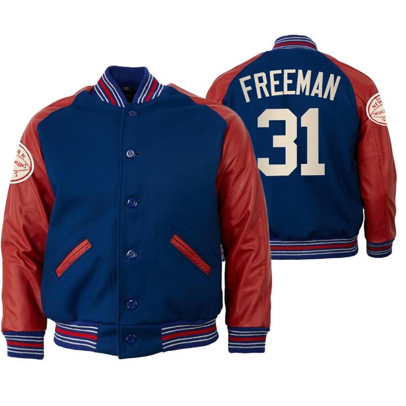 Devonta Freeman NFL New York Giants Varsity Jacket (1) Devonta Freeman NFL New York Giants Varsity Jacket