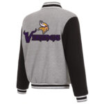 Gray Black NFL Minnesota Vikings Wool Jacket