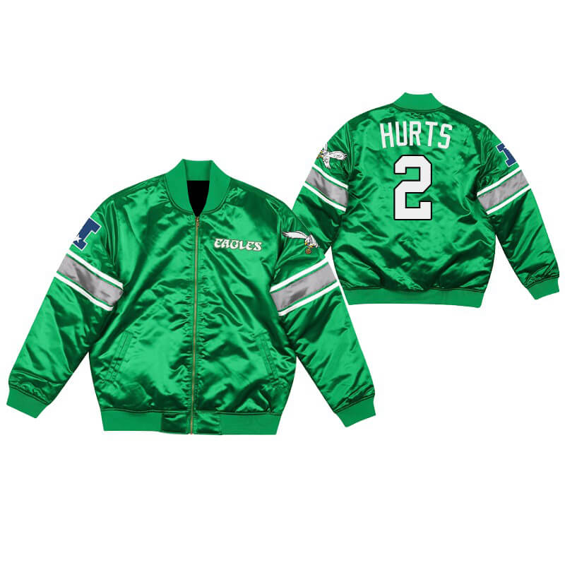 Jalen Hurts Philadelphia Eagles NFL Satin Jacket - Maker of Jacket