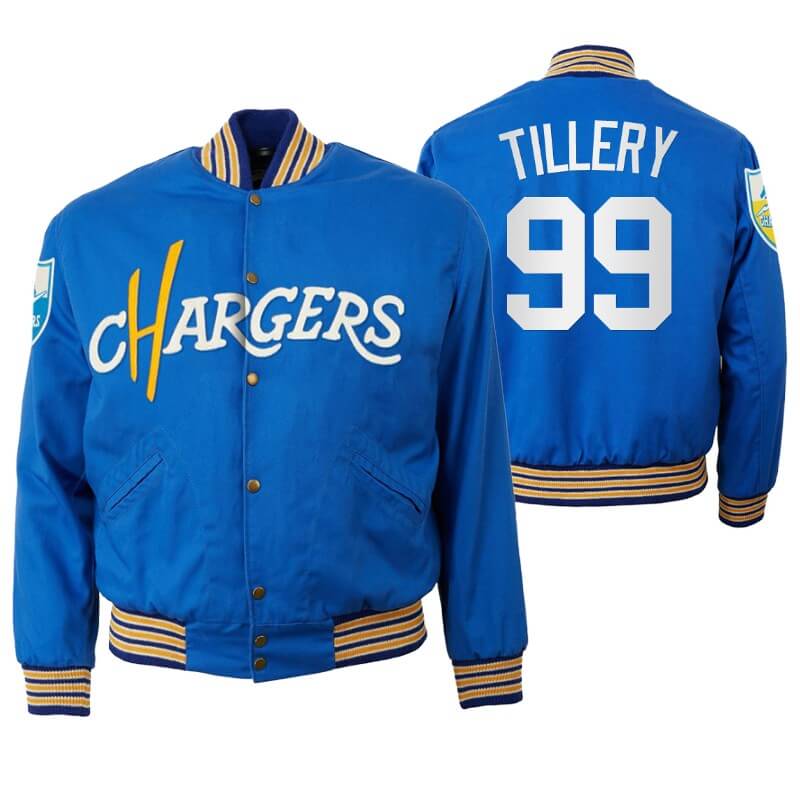 Jerry Tillery NFL Los Angeles Chargers Satin Jacket (1) Jerry Tillery NFL Los Angeles Chargers Satin Jacket