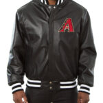 MLB Arizona Diamondbacks Black Leather Jacket