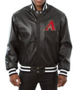 MLB Arizona Diamondbacks Black Leather Jacket