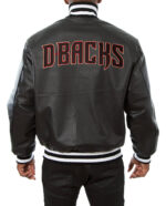 MLB Arizona Diamondbacks Black Leather Jacket