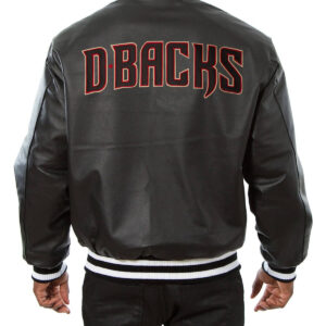 MLB Arizona Diamondbacks Black Leather Jacket