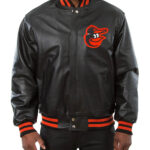 MLB Baltimore Orioles Black Leather Jacket