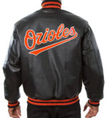 MLB Baltimore Orioles Black Leather Jacket