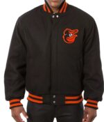 MLB Baltimore Orioles Black Wool Jacket