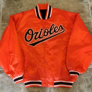 MLB Baltimore Orioles Orange Satin Jacket