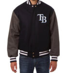 MLB Black Tampa Bay Rays Letterman Varsity Jacket