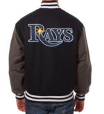 MLB Black Tampa Bay Rays Letterman Varsity Jacket