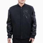 MLB Chicago White Sox Black Varsity Jacket