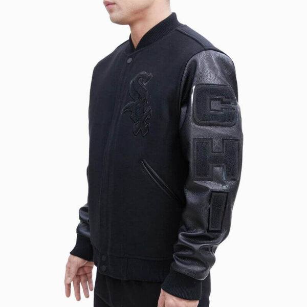 MLB Chicago White Sox Black Varsity Jacket