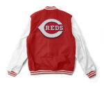 MLB Red Cincinnati Reds Wool Leather Jacket