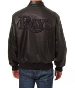 MLB Tampa Bay Rays Black Leather Jacket