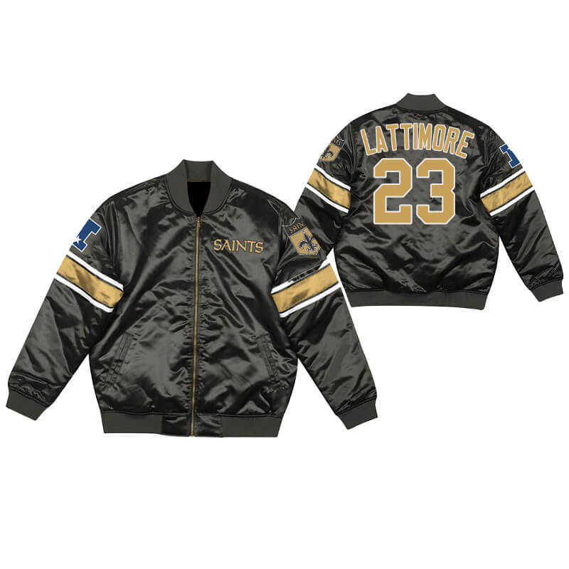 Marshon Lattimore NFL New Orleans Saints Satin Jacket (1) Marshon Lattimore NFL New Orleans Saints Satin Jacket