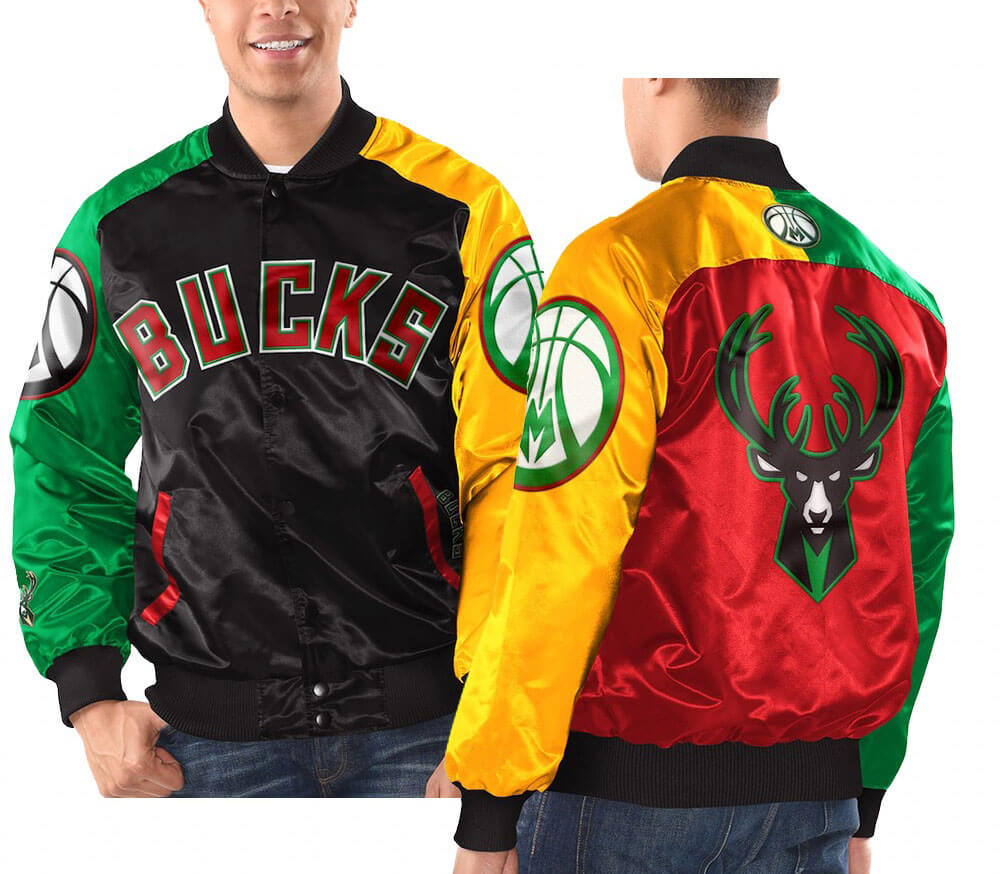 Milwaukee Bucks Team Origins Varsity Satin Jacket