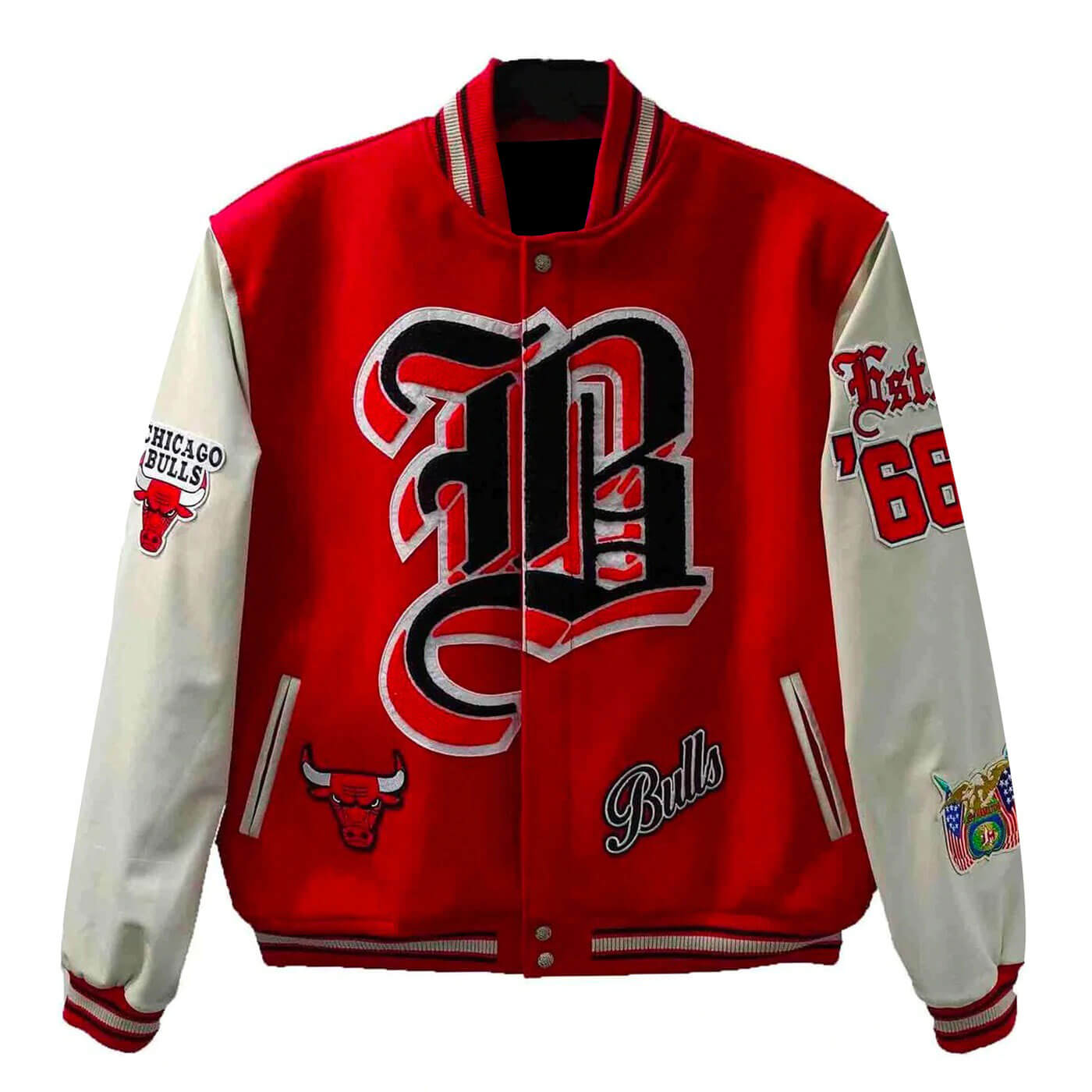 Blue And White Chicago Bulls Nba Satin Jacket