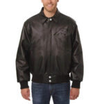 NFL Carolina Panthers Brown Tonal Leather Jacket