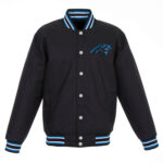 NFL Carolina Panthers Textile Black Jacket Front