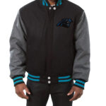 NFL Carolina Panthers Wool Black Jacket Front