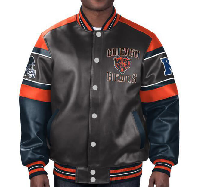 NFL Chicago Bears Multi Leather Jacket (1) NFL Chicago Bears Multi Leather Jacket