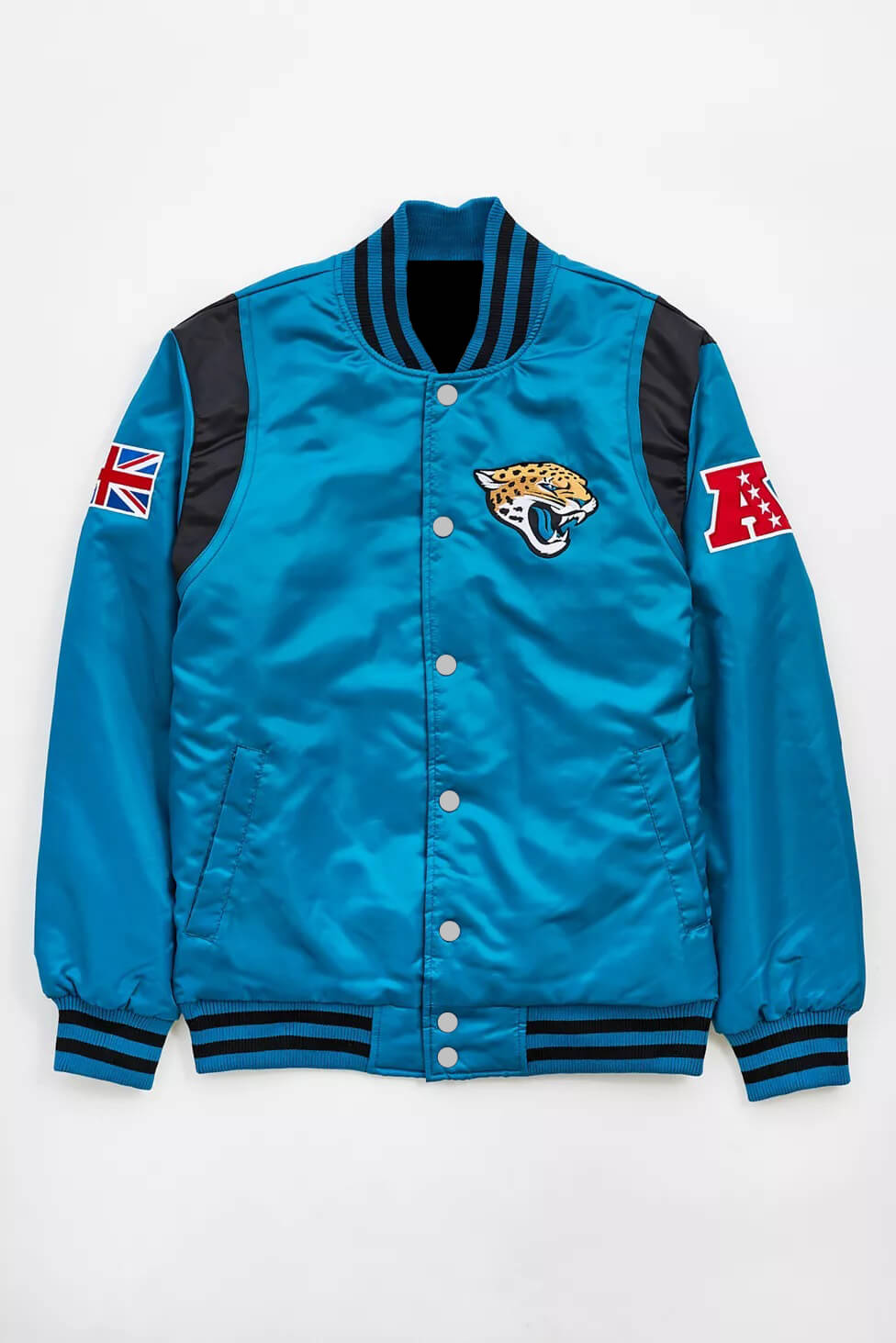 NFL Jacksonville Jaguars Blue Satin Jacket (1) NFL Jacksonville Jaguars Blue Satin Jacket