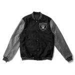 NFL Las Vegas Raiders Black And Silver Varsity Jacket
