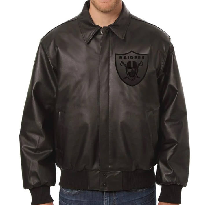 NFL Las Vegas Raiders Black Leather Jacket (1) NFL Las Vegas Raiders Black Leather Jacket