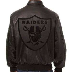 NFL Las Vegas Raiders Black Leather Jacket