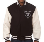 NFL Las Vegas Raiders Brown And Cream Varsity Jacket