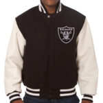 NFL Las Vegas Raiders Brown And Cream Varsity Jacket