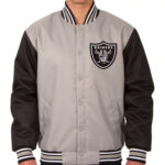 NFL Las Vegas Raiders Gray And Black Textile Jacket