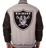 NFL Las Vegas Raiders Gray And Black Textile Jacket