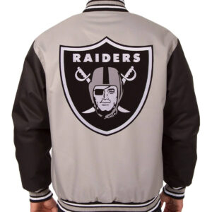 NFL Las Vegas Raiders Gray And Black Textile Jacket