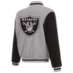 NFL Las Vegas Raiders Gray And Black Wool Jacket