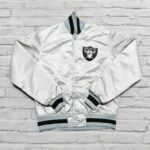 NFL Las Vegas Raiders Silver Satin Jacket