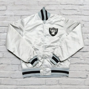 NFL Las Vegas Raiders Silver Satin Jacket