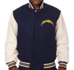 NFL Los Angeles Chargers Navy And White Varsity Jacket