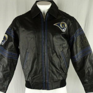 NFL Los Angeles Rams Black And Blue Leather Jacket