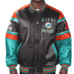 NFL Miami Dolphins Multicolor Leather Jacket