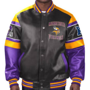NFL Minnesota Vikings Multicolor Leather Jacket
