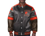 NFL Multi Cleveland Browns Leather Jacket