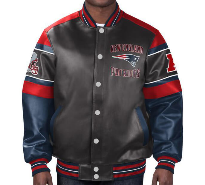 NFL Multi New England Patriots Leather Jacket(1) NFL Multi New England Patriots Leather Jacket