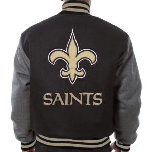 NFL New Orleans Saints Black And Gray Wool Jacket