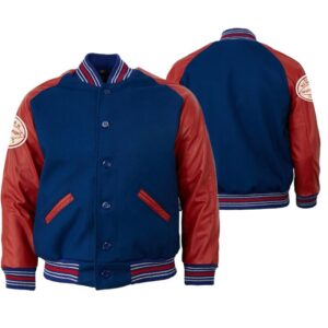NFL New York Giants Navy Blue And Red Varsity Jacket